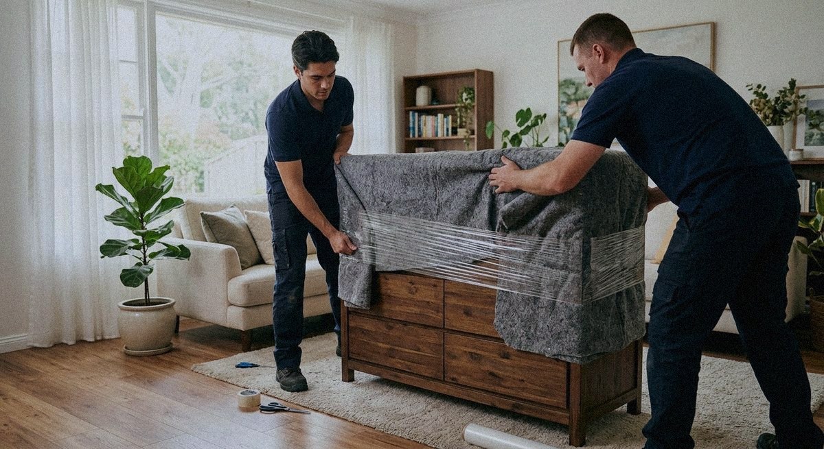 Furniture wrapped in-home in Houston