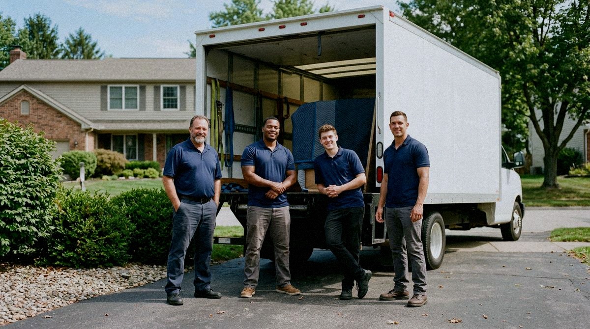 The crew on move day in Houston