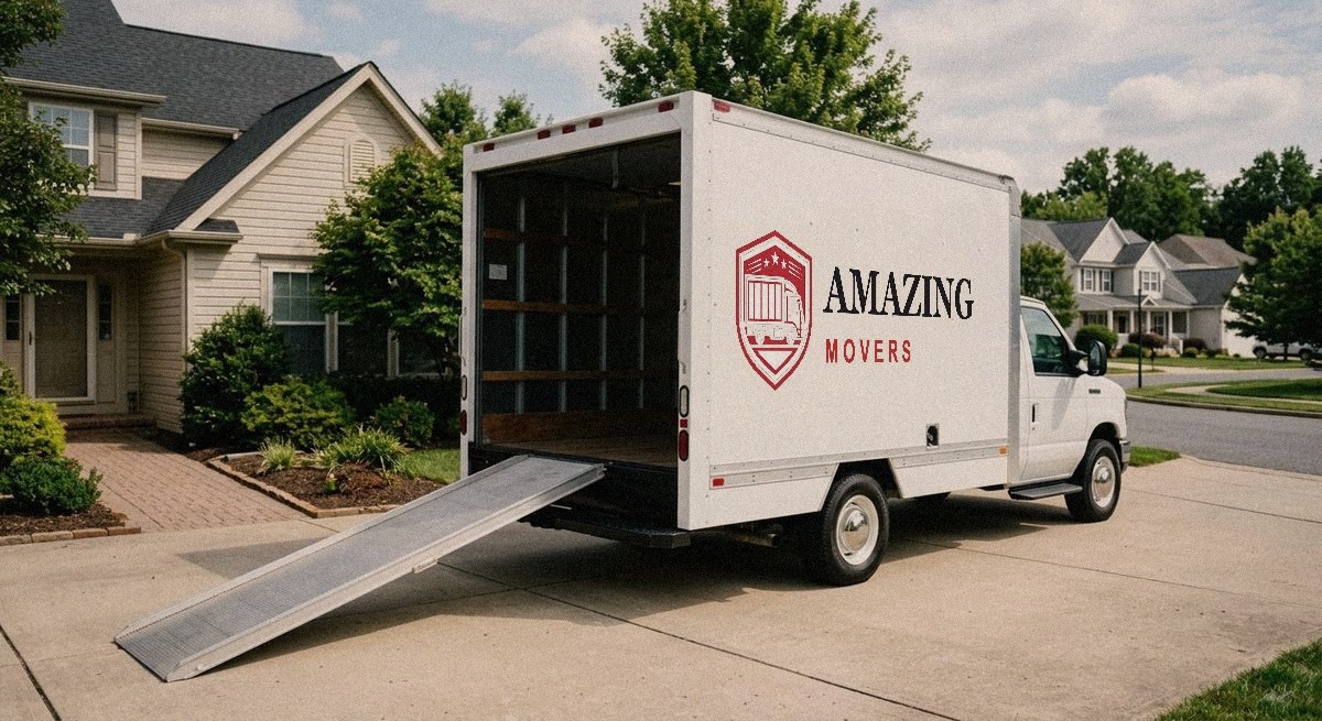 20-foot moving truck with loading ramp